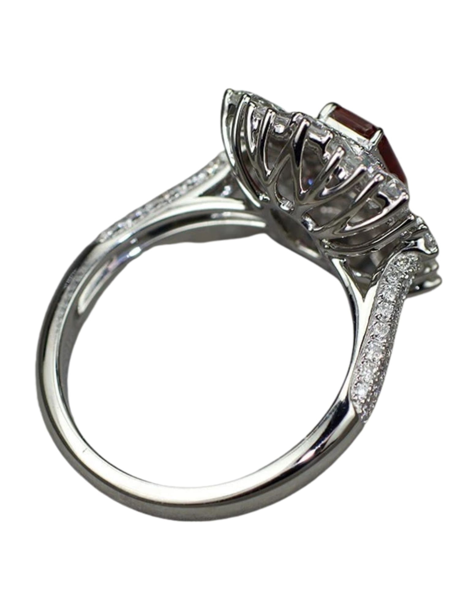 PT950 RUBY DIAMOND RING - 2
