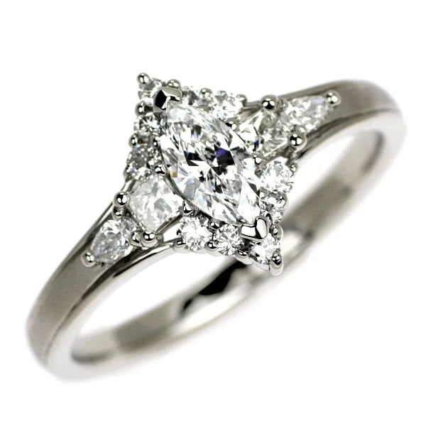 PT950 MARQUISE DIAMOND RING: Pt950 marquise diamond ring Brand: None Type/Style: Ring Material: Pt950, Main Stone marquise \Natural Color: None Size: 7.25 US Accessories: None Accessories Notice: When purchasing pre-owned goods,