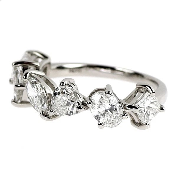 PT950 MULTI FANCY CUT DIAMOND RING - 2
