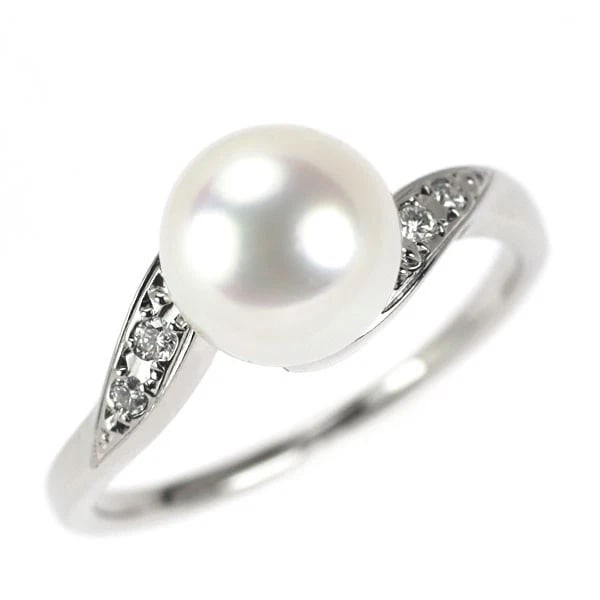 MIKIMOTO PT950 AKOYA PEARL DIAMOND RING: Mikimoto Pt950 Akoya Pearl Diamond Ring Brand: Mikimoto Type/Style: Ring Material: Pt950, Main Stone Natural/ Akoya Pearl Color: Pt Size: 5.5 - 5.75 US Accessories: None Accessories Notice
