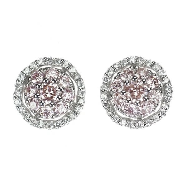 PT900 NATURAL PINK DIAMOND EARRINGS: Pt900 Natural Pink Diamond Earrings Brand: None Type/Style: piercing Material: Pt900, Main Stone Natural Color: None Size: Length/Width/Diameter 10.4 Accessories: None Accessories Notice: When