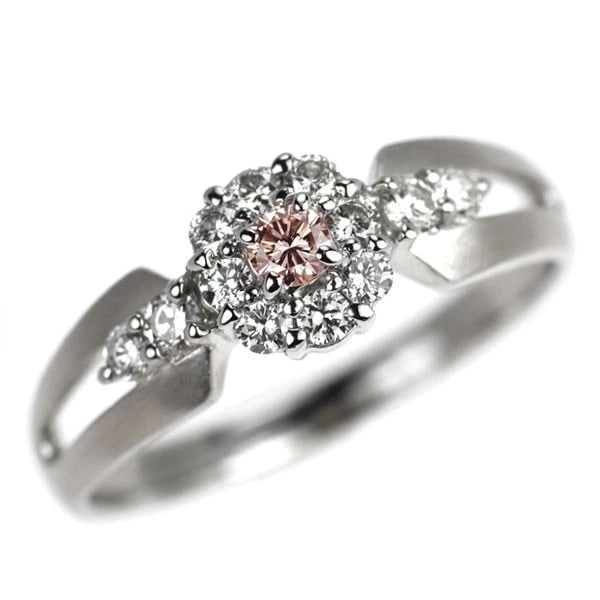 PT900 NATURAL PINK/COLORLESS DIAMOND RING: Pt900 Natural Pink/Colorless Diamond Ring Brand: None Type/Style: Ring Material: Pt900, Main Stone Pink/Natural Color: None Size: 7.25 US Accessories: None Accessories Notice: When purchasing