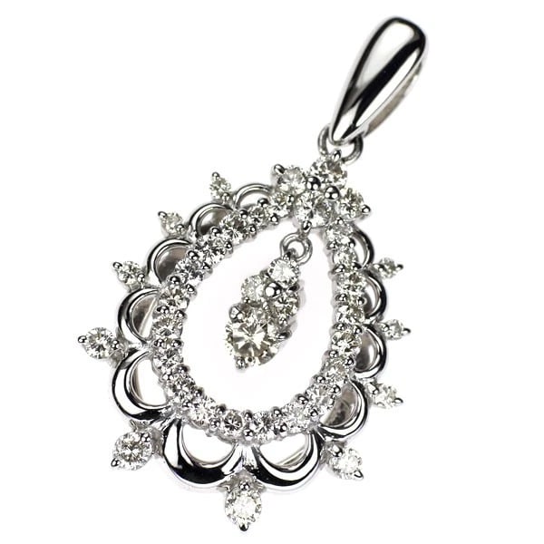 PT900 DIAMOND PENDANT TOP: Pt900 diamond pendant top Brand: None Type/Style: pendant top Material: Pt900, Main Stone Natural Color: None Size: Length/Width/Diameter 37.1 Accessories: None Accessories Notice: When purchasing