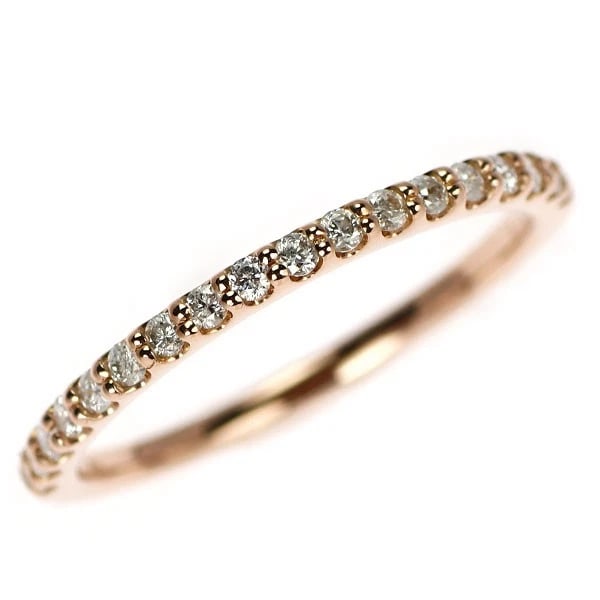 K18PG DIAMOND RING: K18PG Diamond Ring Brand: None Type/Style: Ring Material: K18PG, Main Stone Natural Color: PG Size: 5.25 US Accessories: None Accessories Notice: When purchasing pre-owned goods, please refer to the