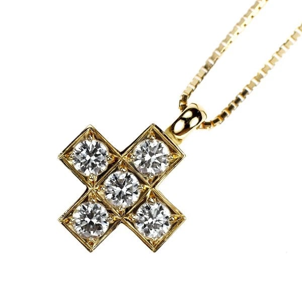 K18YG DIAMOND PENDANT NECKLACE: K18YG Diamond Pendant Necklace Brand: None Type/Style: pendant necklace Material: K18YG, Main Stone Natural Color: YG Size: 6.25 - 6.5 US Accessories: None Accessories Notice: When purchasing