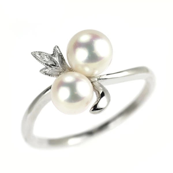 MIKIMOTO K14WG AKOYA PEARL RING: Mikimoto K14WG Akoya pearl ring Brand: Mikimoto Type/Style: Ring Material: K18WG, Color: WG Size: 6.25 - 6.5 US Accessories: None Accessories Notice: When purchasing pre-owned goods, please refer to
