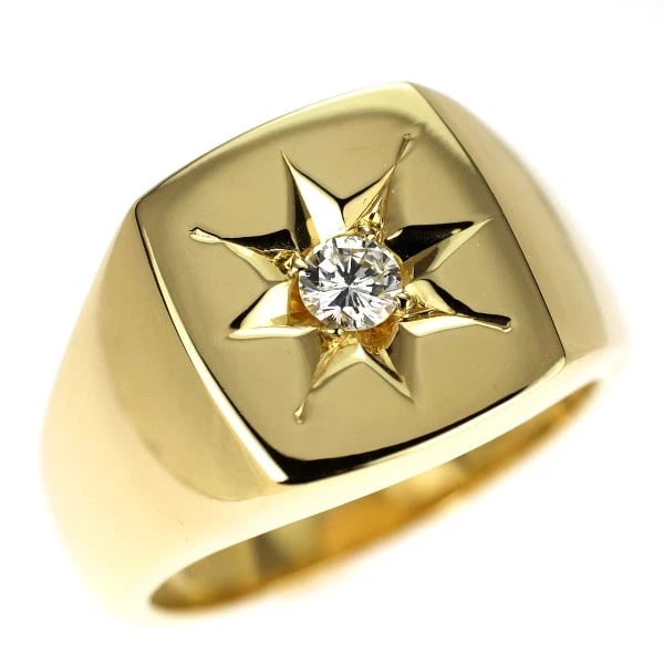 K18YG DIAMOND RING: K18YG Diamond Ring Brand: None Type/Style: Ring Material: K18YG, Main Stone Natural Color: YG Size: 7.25 US Accessories: None Accessories Notice: When purchasing pre-owned goods, please re