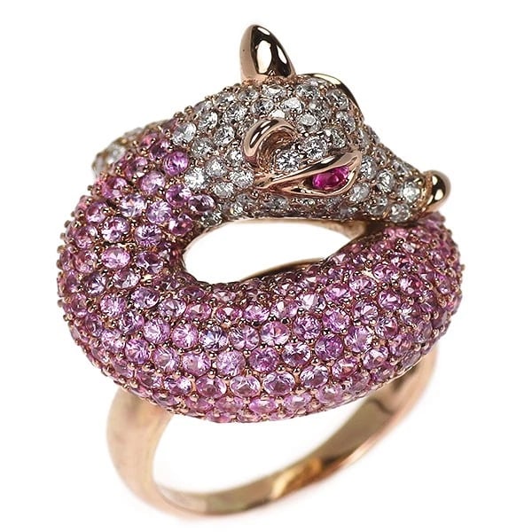 K18PG PINK SAPPHIRE DIAMOND RING: K18PG pink sapphire diamond ring Brand: None Type/Style: Ring Material: , Main Stone Sapphire Color: Size: 6 US Accessories: None Accessories Notice: When purchasing pre-owned goods, pleas