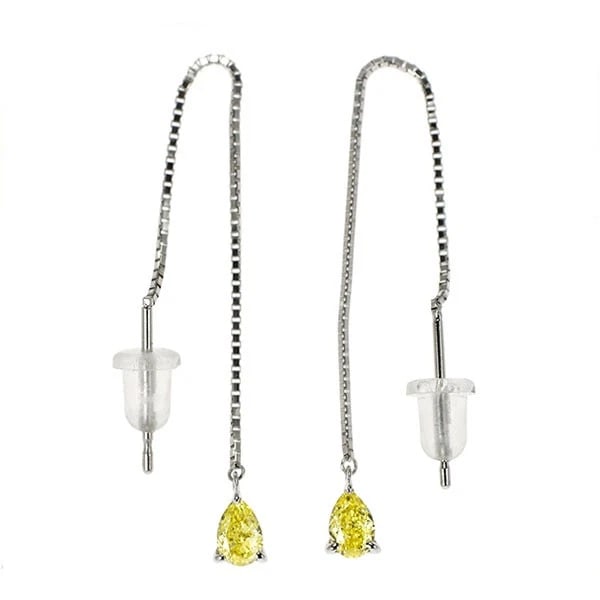 PT950/ PT900 PEAR SHAPE NATURAL YELLOW DIAMOND EARRINGS: Pt950/ Pt900 Pear Shape Natural Yellow Diamond Earrings Brand: None Type/Style: piercing Material: PT900, Main Stone Natural Color: Pt Size: Length/Width/Diameter 55.8 Accessories: None Ac