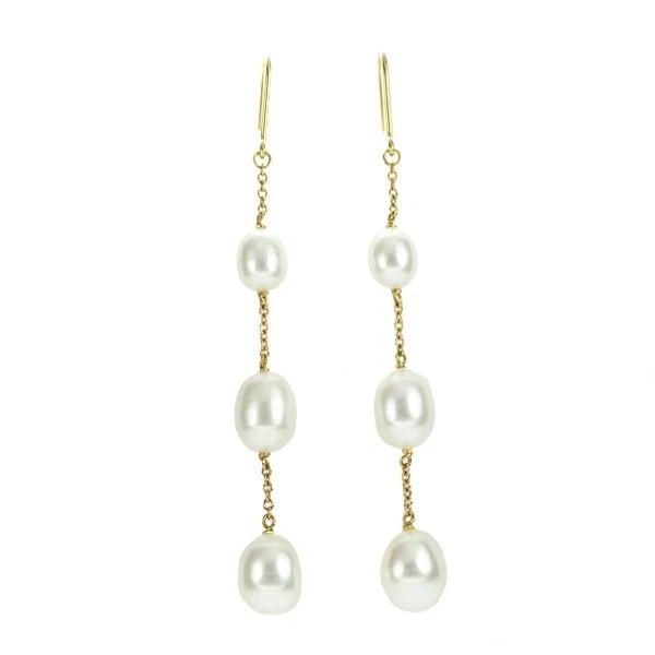 TIFFANY & CO K18YG FRESHWATER PEARL EARRINGS: Tiffany & Co K18YG Freshwater Pearl Earrings Brand: Tiffany Type/Style: piercing Material: K18YG, Color: YG Size: Length/Width/Diameter 4.3 Accessories: None Accessories Notice: When purch