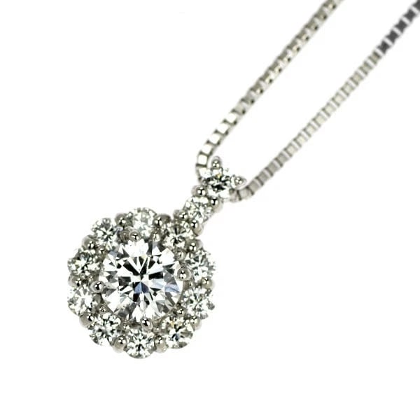 PT950/ PT850 DIAMOND PENDANT NECKLACE: Pt950/ Pt850 Diamond Pendant Necklace Brand: None Type/Style: pendant necklace Material: Pt950/ Pt850, Main Stone Natural Color: None Size: Chain Length 45 cm Accessories: None Accessories Notice: