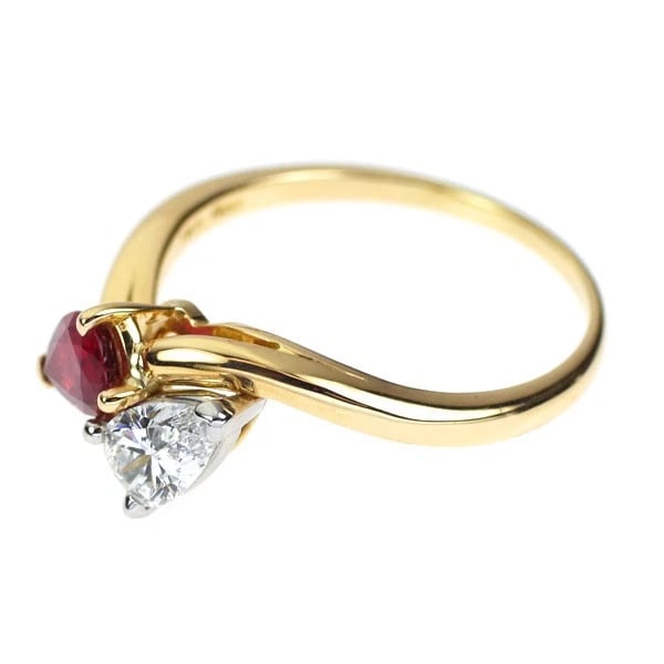 OSCAR HEYMAN K18YG/PT950 RUBY RING - 2