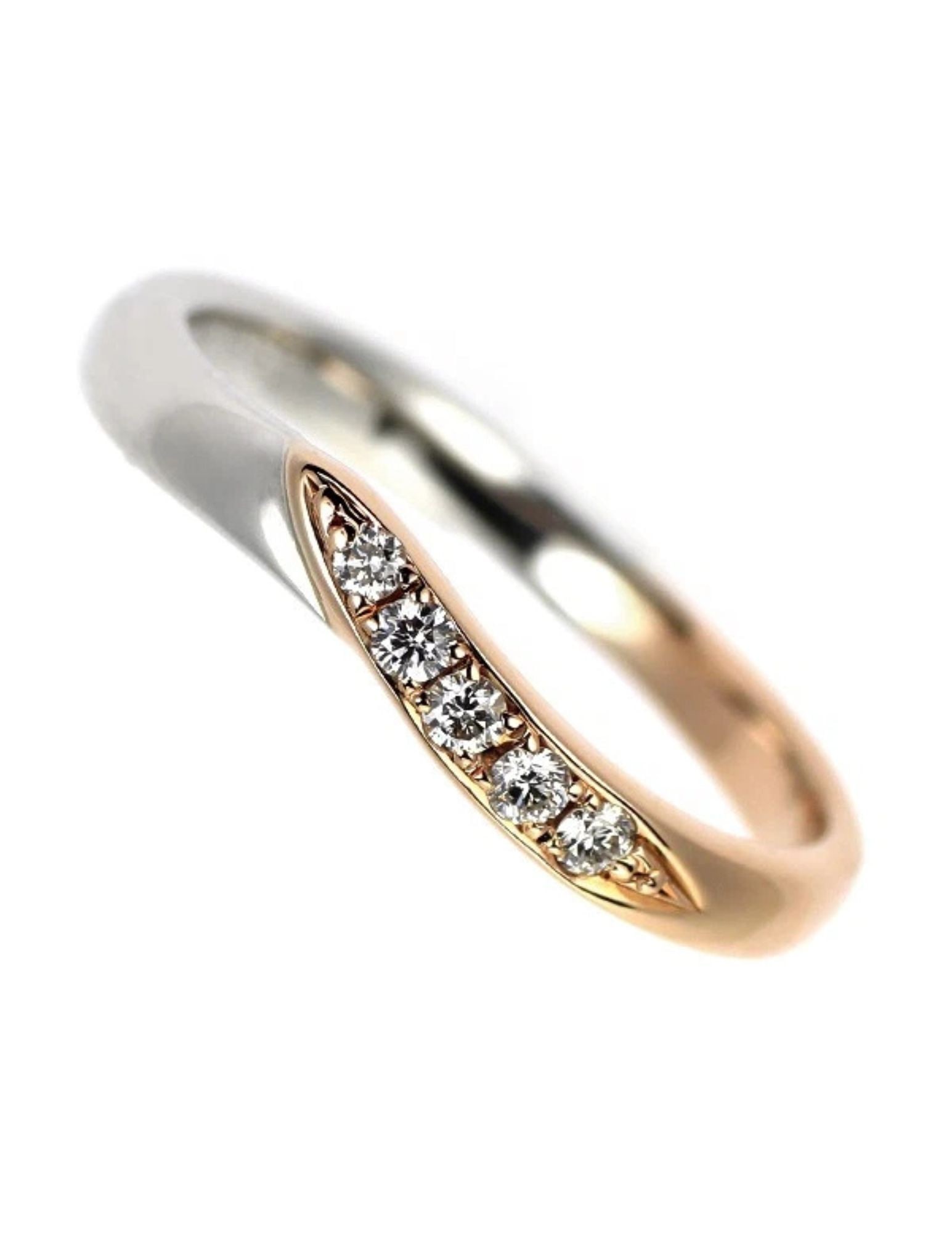 K18PG/ PT950 DIAMOND RING - 2