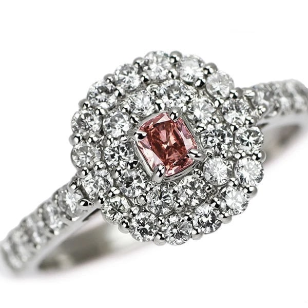 PT950 NATURAL STRAIGHT PINK DIAMOND RING: Pt950 Natural Straight Pink Diamond Ring Brand: None Type/Style: Ring Material: Pt900, Main Stone Natural Color: Pt Size: 6 US Accessories: None Accessories Notice: When purchasing pre-owned goods,