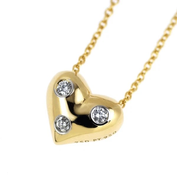 TIFFANY & CO K18YG/ PT950 DIAMOND PENDANT NECKLACE: Tiffany & Co K18YG/ Pt950 Diamond Pendant Necklace Brand: Tiffany Type/Style: pendant necklace Material: K18YG /Pt950, Main Stone Natural Color: YG/Pt Size: Chain Length 41 Accessories: None