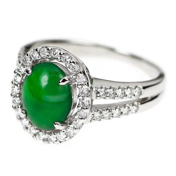 PT900 JADE/JADE DIAMOND RING - 2