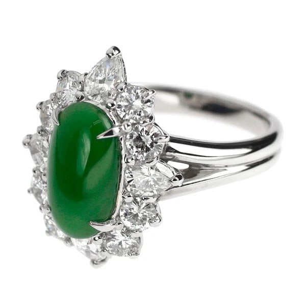 PT900 JADE DIAMOND RING - 2
