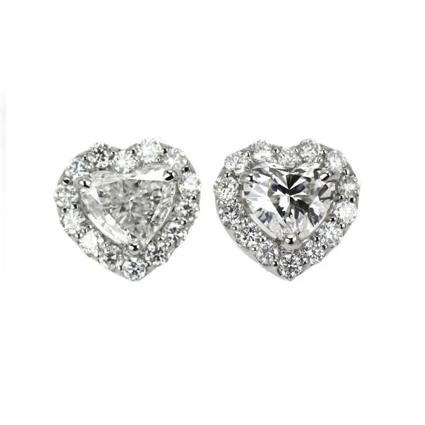 PT950/ PT900 HEART SHAPE DIAMOND EARRINGS: Pt950/ Pt900 Heart Shape Diamond Earrings Brand: None Type/Style: piercing Material: Pt950/Pt900, Main Stone Natural Color: Pt Size: Length/Width/Diameter 7.6 Accessories: None Accessories Notice: