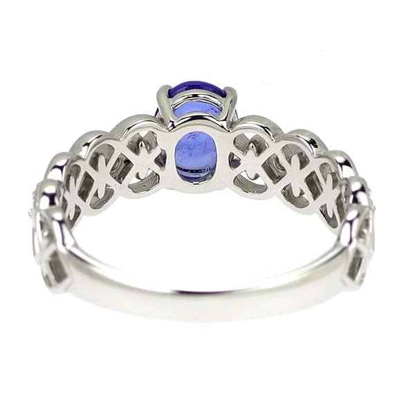 PT950 CABOCHON HACKMANITE DIAMOND RING - 2