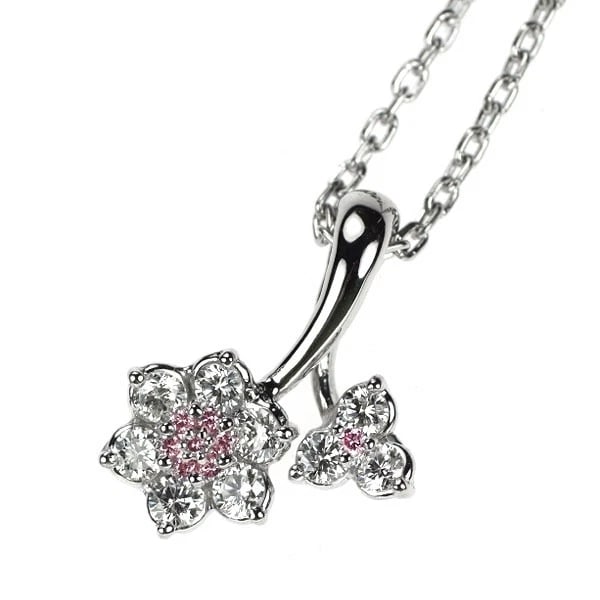 PT900/ PT850 NATURAL PINK DIAMOND PENDANT NECKLACE: Pt900/ Pt850 Natural Pink Diamond Pendant Necklace Brand: None Type/Style: pendant necklace Material: Pt900/ Pt850, Main Stone Pink\Natural Color: None Size: Chain Length 41 Accessories: None