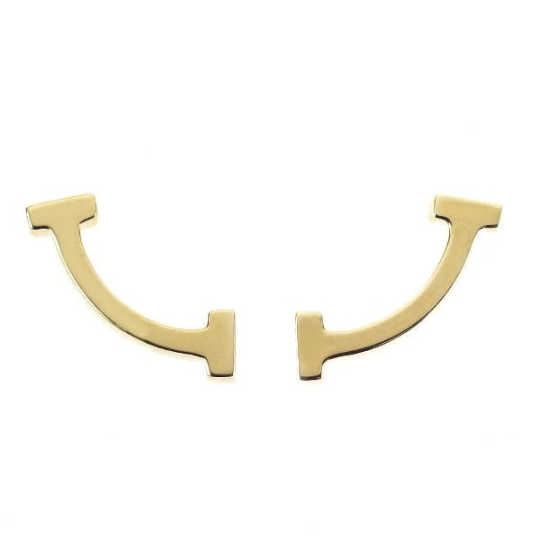 TIFFANY & CO K18YG EARRING T SMILE: Tiffany & Co K18YG earring T smile Brand: Tiffany Type/Style: piercing Material: K18YG, Color: YG Size: Length/Width/Diameter 4.5 Accessories: None Accessories Notice: When purchasing pre-