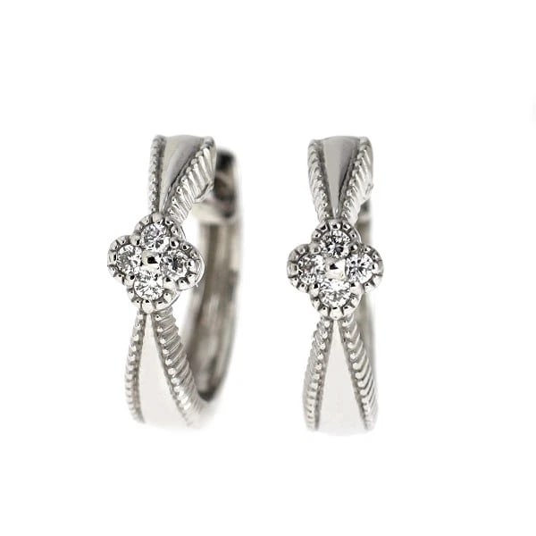 K10WG DIAMOND EARRINGS: K10WG Diamond Earrings Brand: None Type/Style: piercing Material: K18WG, Main Stone Natural Color: WG Size: Length/Width/Diameter 10.8 Accessories: None Accessories Notice: When purchasing pre-owned