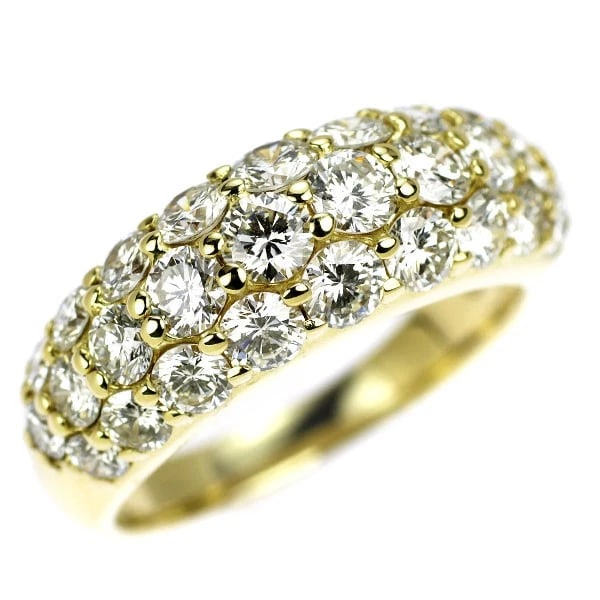 K18YG DIAMOND RING: K18YG Diamond Ring Brand: None Type/Style: Ring Material: K18YG, Main Stone Natural Color: YG Size: 6 US Accessories: None Accessories Notice: When purchasing pre-owned goods, please refer