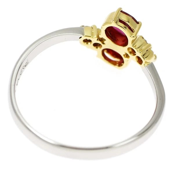 PT900/K18YG RUBY DIAMOND RING - 2