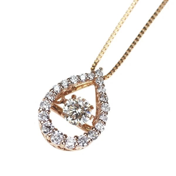 K18PG DIAMOND PENDANT NECKLACE: K18PG Diamond Pendant Necklace Brand: None Type/Style: pendant necklace Material: K18PG, Main Stone Natural Color: PG Size: Chain Length: ~46 Accessories: None Accessories Notice: When purchasing