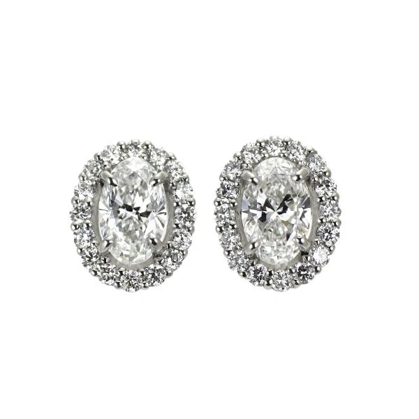 PT950/ PT900 OVAL CUT DIAMOND EARRINGS: Pt950/ Pt900 Oval Cut Diamond Earrings Brand: None Type/Style: piercing Material: Pt950/Pt900, Main Stone Natural Color: Pt Size: Length/Width/Diameter 9.6 Accessories: None Accessories Notice: When