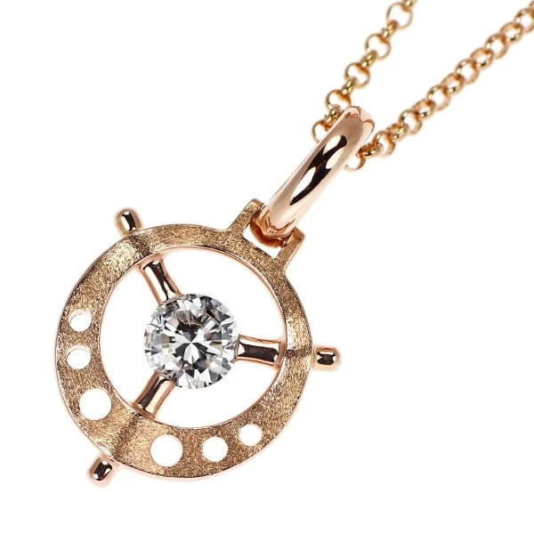 ENOS/E-NO'S K18PG DIAMOND PENDANT NECKLACE: Enos/E-NO'S K18PG DIAMOND PENDANT NECKLACE Brand: None Type/Style: pendant necklace Material: K18PG, Main Stone Natural Color: PG Size: 6.25 - 6.5 US Accessories: None Accessories Notice: When