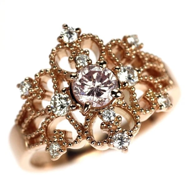 K18PG NATURAL PINK DIAMOND RING: K18PG Natural Pink Diamond Ring Brand: None Type/Style: Ring Material: K18PG, Main Stone Natural Color: PG Size: 6 US Accessories: None Accessories Notice: When purchasing pre-owned goods, please