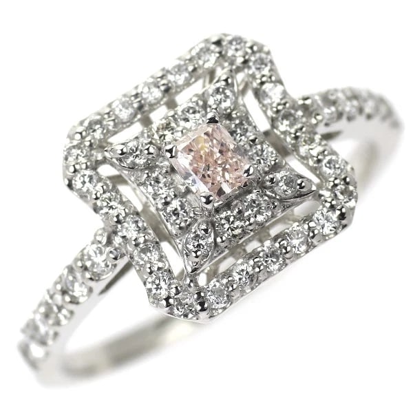 PT900 RADIANT CUT NATURAL PINK DIAMOND RING: Pt900 Radiant Cut Natural Pink Diamond Ring Brand: None Type/Style: Ring Material: Pt900, Main Stone Natural Color: Pt Size: 6 US Accessories: None Accessories Notice: When purchasing pre-owned