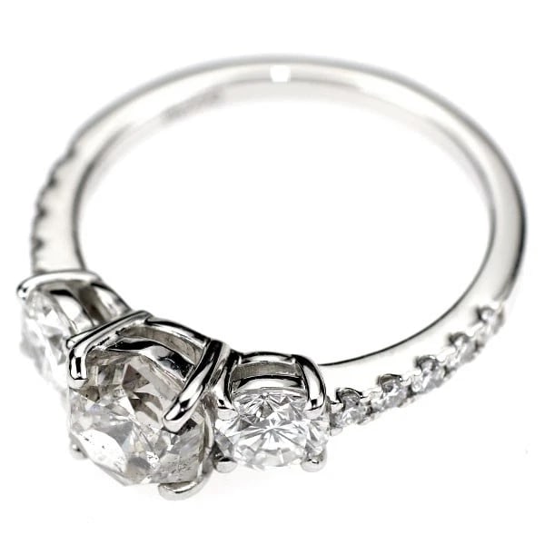 PT950 FIRE ROSE CUT DIAMOND RING - 2