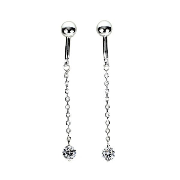 K14WG DIAMOND EARRINGS: K14WG Diamond Earrings Brand: None Type/Style: earring Material: K18WG, Main Stone Natural Color: WG Size: Length/Width/Diameter 37.5 Accessories: None Accessories Notice: When purchasing pre-owned