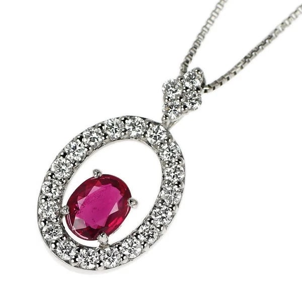 PT900/ PT850 UNHEATED PIGEON BLOOD RUBY DIAMOND PENDANT NECKLACE: Pt900/ Pt850 Unheated Pigeon Blood Ruby Diamond Pendant Necklace Brand: None Type/Style: pendant necklace Material: Pt900, Main Stone Natural Color: Pt Size: Accessories: None Accessories
