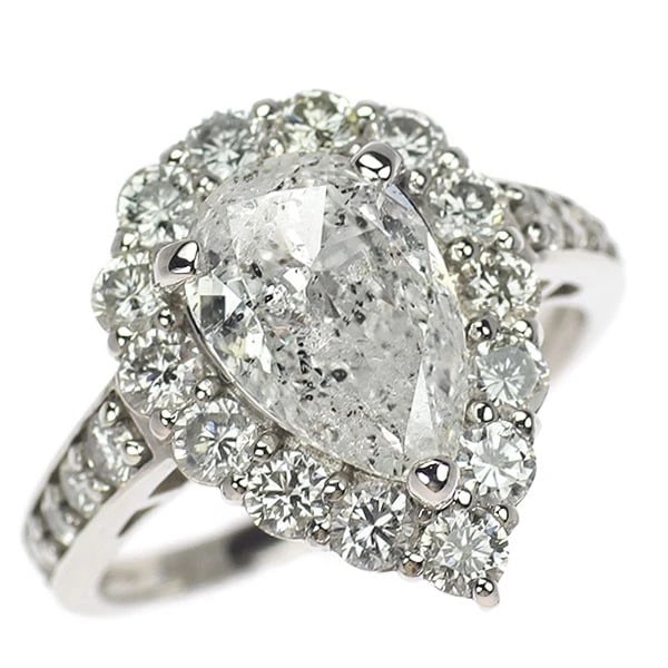 PT950 LDH PEAR CUT DIAMOND RING: Pt950 LDH Pear Cut Diamond Ring Brand: None Type/Style: Ring Material: Pt950, Main Stone Natural Color: Pt Size: 6 US Accessories: None Accessories Notice: When purchasing pre-owned goods,