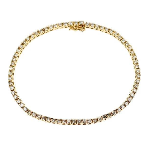 K18YG DIAMOND TENNIS BRACELET: K18YG diamond tennis bracelet Brand: None Type/Style: bracelets Material: K18YG, Main Stone Natural Color: YG Size: 6.75 - 7 US Accessories: None Accessories Notice: When purchasing pre-owned goods,