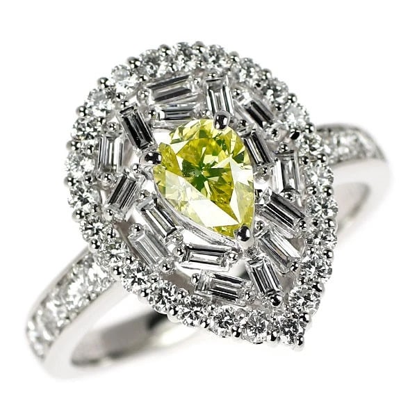 PT900 PEAR SHAPE DIAMOND RING: Pt900 pear shape diamond ring Brand: None Type/Style: Ring Material: Pt900, Main Stone Natural Color: Pt Size: 6.25 - 6.5 US Accessories: None Accessories Notice: When purchasing pre-owned goods,