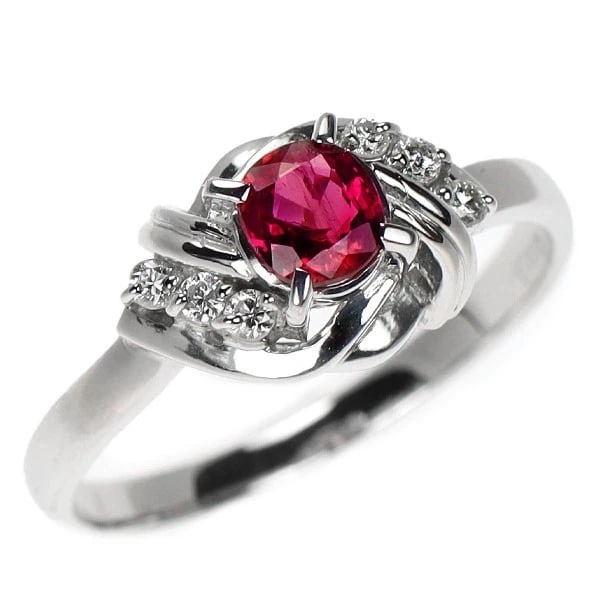 PT900 RUBY DIAMOND RING: Pt900 ruby diamond ring Brand: None Type/Style: Ring Material: Pt900, Main Stone Natural/Ruby Color: None Size: 4.75 - 5 US Accessories: None Accessories Notice: When purchasing pre-owned goods,