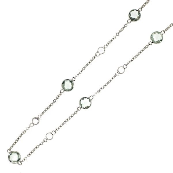 K18WG QUARTZ TOPAZ STATION NECKLACE (1 of 2)