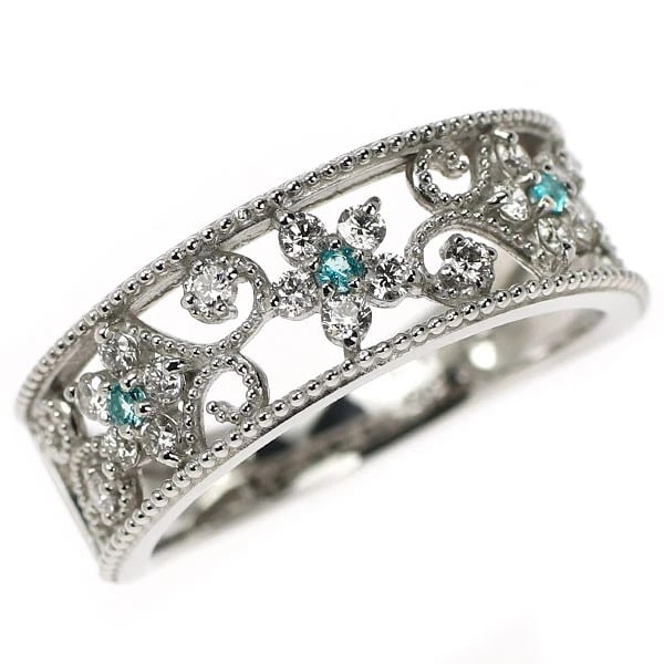 PT900 PARAIBA TOURMALINE DIAMOND RING: Pt900 Paraiba Tourmaline Diamond Ring Brand: None Type/Style: Ring Material: Pt900, Main Stone Tourmaline/Natural Color: None Size: 5.25 US Accessories: None Accessories Notice: When purchasing