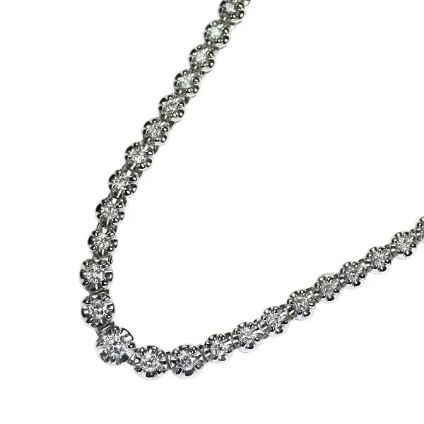 PT850 DIAMOND TENNIS NECKLACE: Pt850 diamond tennis necklace Brand: None Type/Style: necklaces Material: Pt850, Main Stone Natural Color: None Size: Chain Length: 40 Accessories: None Accessories Notice: When purchasing pre-owned