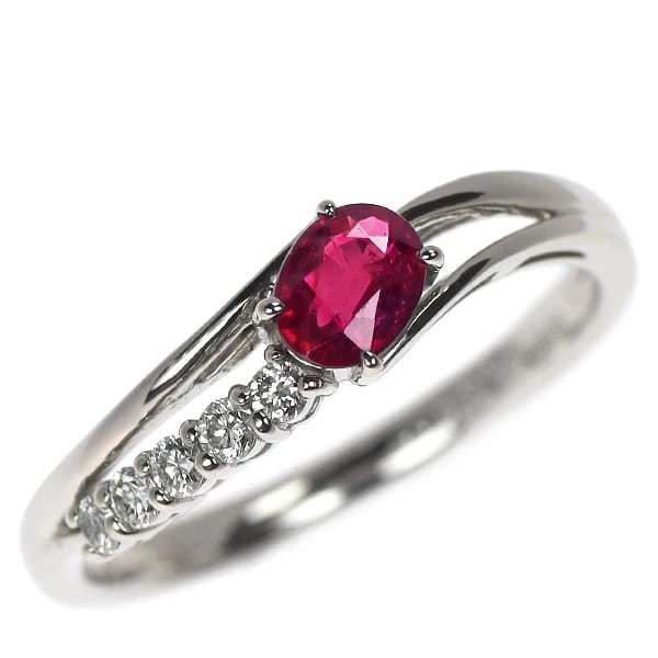 PT900 UNHEATED PIGEON BLOOD RUBY DIAMOND RING (1 of 2)