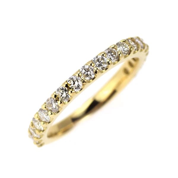 K18YG PINKY SEMI-ETERNITY DIAMOND RING: K18YG Pinky Semi-Eternity Diamond Ring Brand: None Type/Style: Ring Material: K18YG, Main Stone Natural Color: YG Size: 2.5 US Accessories: None Accessories Notice: When purchasing pre-owned goods,