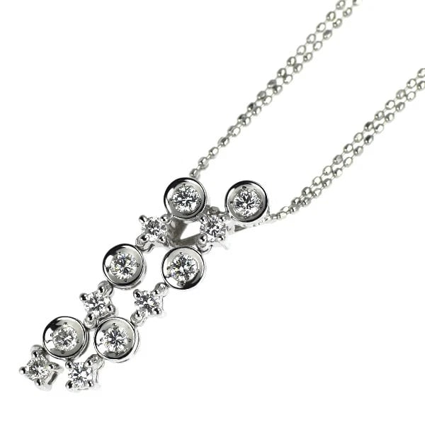 K18WG DIAMOND PENDANT NECKLACE: K18WG Diamond Pendant Necklace Brand: None Type/Style: pendant necklace Material: K18WG, Main Stone Natural Color: WG Size: Necklace: Chain Length 40 cm Accessories: None Accessories Notice: When