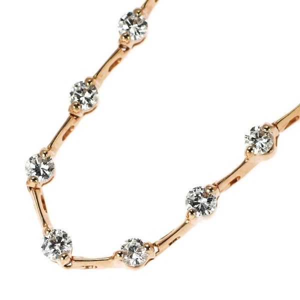 K18PG DIAMOND NECKLACE: K18PG diamond necklace Brand: None Type/Style: necklaces Material: K18PG, Main Stone Natural Color: PG Size: Chain Length 42 Accessories: None Accessories Notice: When purchasing pre-owned goods,