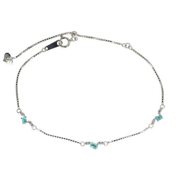 K18WG PARAIBA TOURMALINE DIAMOND BRACELET: K18WG Paraiba Tourmaline Diamond Bracelet Brand: None Type/Style: bracelets Material: K18WG, Main Stone Natural/Paraiba Tourmaline Color: WG Size: Accessories: None Accessories Notice: When