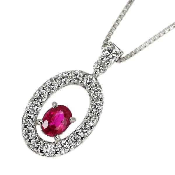 PT950/ PT850 UNHEATED PIGEON BLOOD RUBY DIAMOND PENDANT NECKLACE: Pt950/ Pt850 Unheated Pigeon Blood Ruby Diamond Pendant Necklace Brand: None Type/Style: pendant necklace Material: Pt950/Pt850, Main Stone Natural Color: Pt Size: 6.25 - 6.5 US Accessories: None