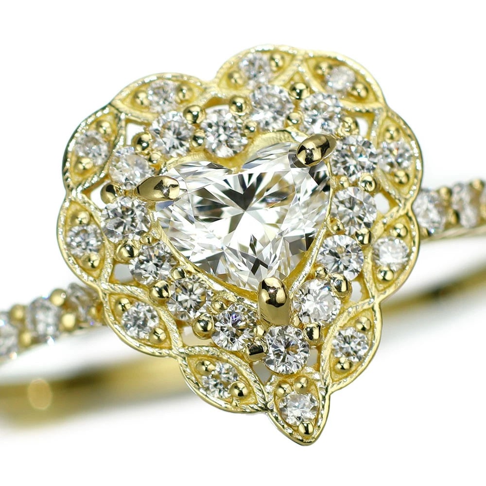 K18YG FINEST HEART SHAPE DIAMOND RING: K18YG Finest Heart Shape Diamond Ring Brand: None Type/Style: Ring Material: K18YG, Main Stone Natural Color: YG Size: 6 US Accessories: None Accessories Notice: When purchasing pre-owned